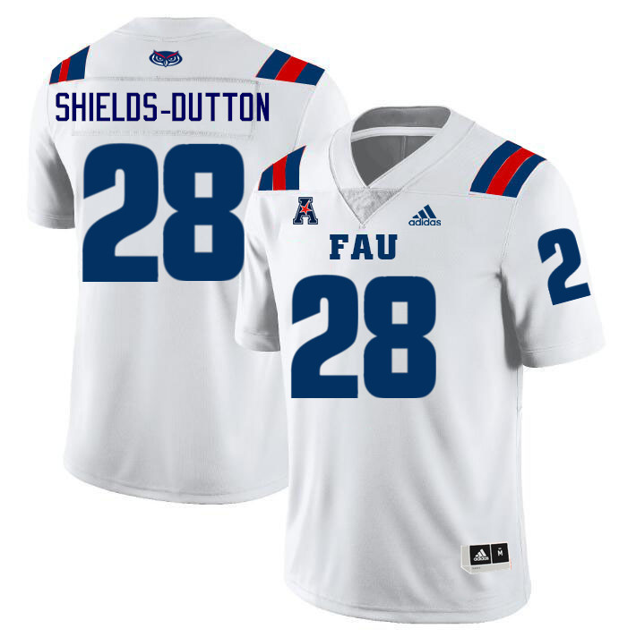 #28 Kaden Shields-Dutton FAU Jersey,Florida Atlantic Owls Football Jersey,Uniforms,Gears-White